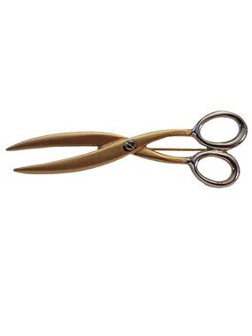 Gold Tone, Silver Tone Scissors Brooch Pin E879